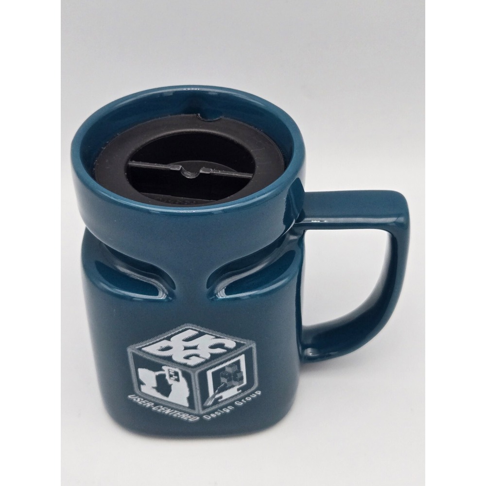 1990s Y2K Coffee Mug Computing Tech Cup Star Trek Quark's Bar W/Lid UCDG‎ Retro